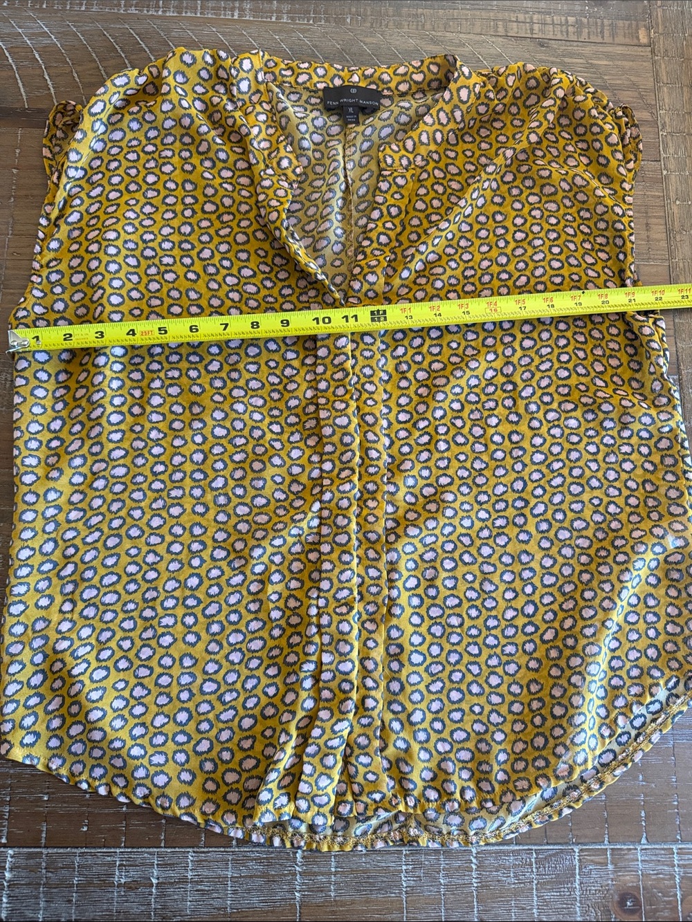 Finn Wright Mason XL Animal Print Sheer Blouse. - Picture 5 of 6